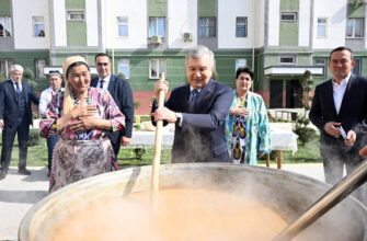 Президент посетил новый массив в Джаркургане и принял участие в праздновании сумаляк-сайиля