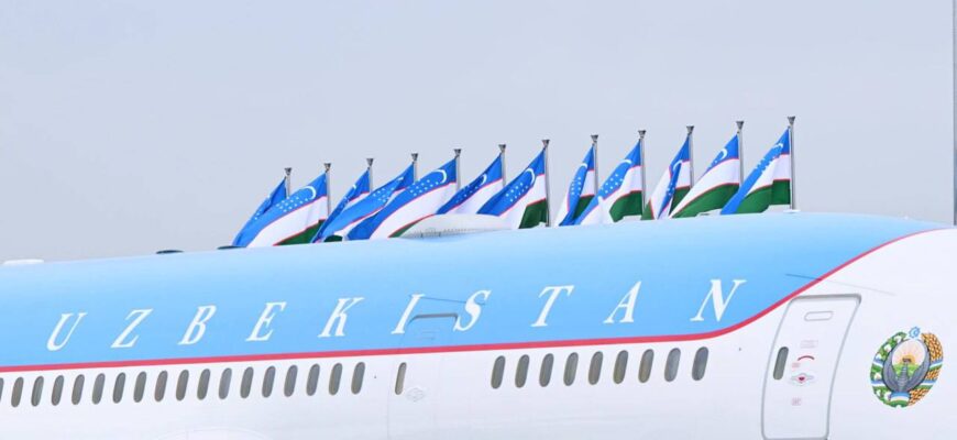 Российские СМИ приняли борт президента Узбекистана за «военный самолёт США»