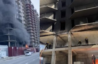 Yunusobodda qurilayotgan bino yong‘in sodir bo‘ldi