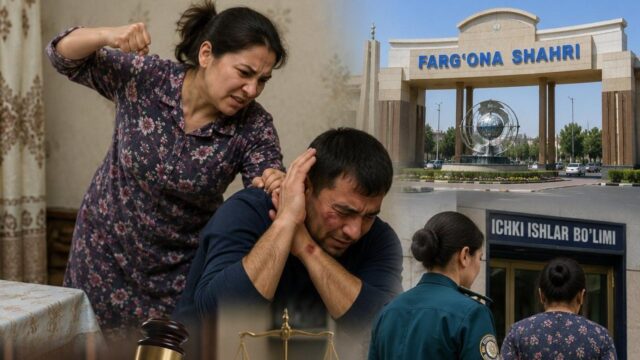 Farg‘onada aylanadigan joy ustida talashib erini urgan ayol jazolandi