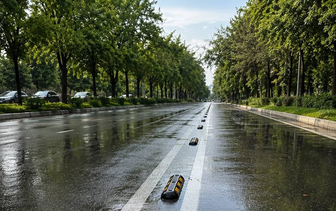 Выделенные полосы для автобусов в Ташкенте начали отделять делиниаторами
