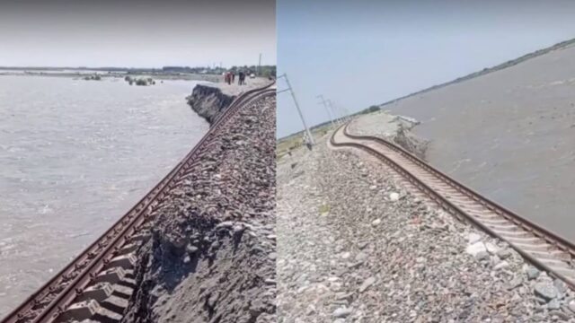 Samarqand va Urgutni bog‘lovchi yangi temiryo‘l ostidagi damba o‘pirilib ketdi