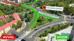 На развязке возле площади Актепа в Ташкенте изменили схему движения