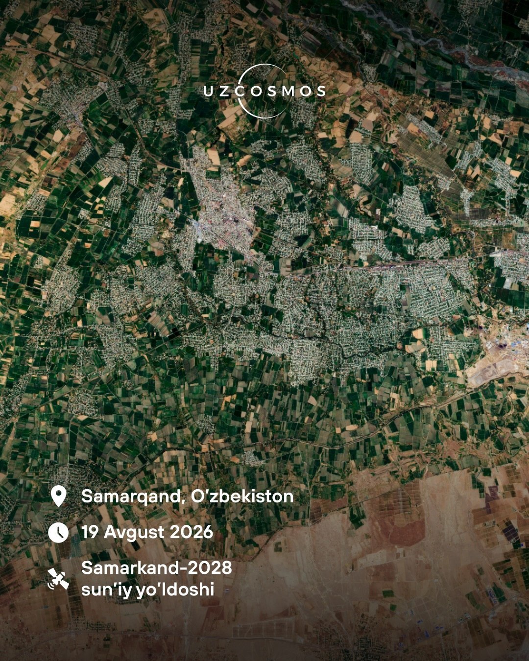 Спутник Samarkand-2028 передал первые снимки Самарканда из космоса