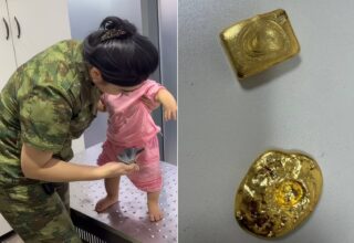 Toshkent viloyatida ayol go‘dagining pampersiga 200 gramm oltin yashirib, uni mamlakatdan olib chiqib ketishga urindi