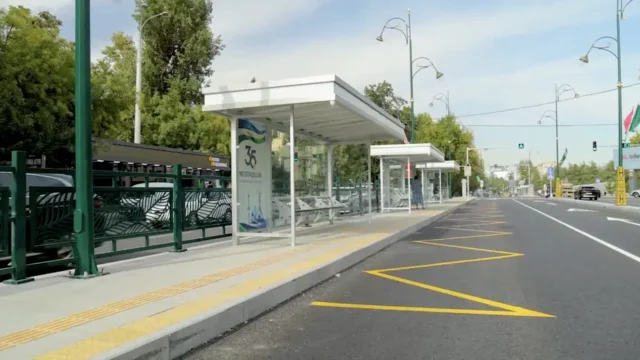 Toshkentda Shahrisabz ko‘chasining 1,2 km qismida BRT yo‘lagi foydalanishga topshirildi