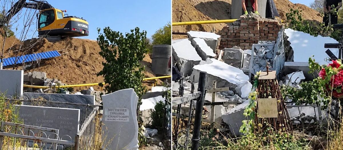 Botkin qabristonida devor qulashi oqibatida qabr toshlari shikastlandi